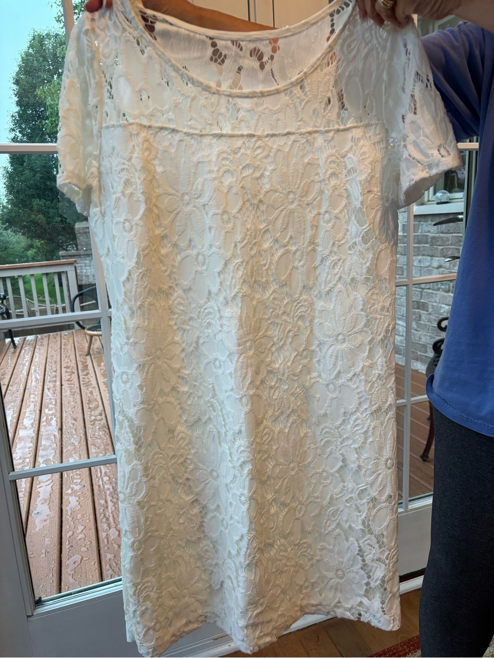 Hollister Women’s White Lace Short-Sleeve Dress